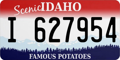 ID license plate I627954