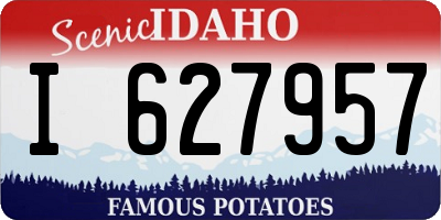 ID license plate I627957