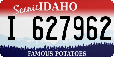 ID license plate I627962