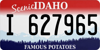 ID license plate I627965