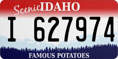 ID license plate I627974