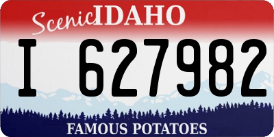 ID license plate I627982