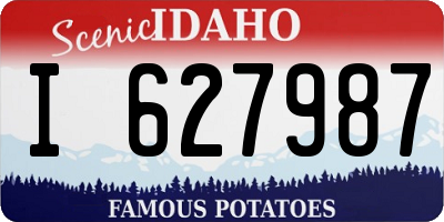 ID license plate I627987