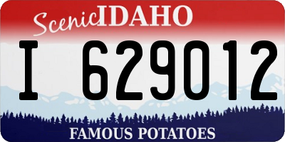 ID license plate I629012