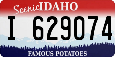 ID license plate I629074