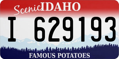 ID license plate I629193