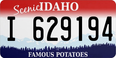 ID license plate I629194