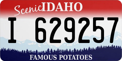 ID license plate I629257