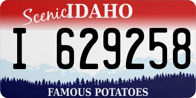 ID license plate I629258