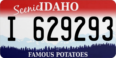 ID license plate I629293