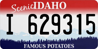 ID license plate I629315