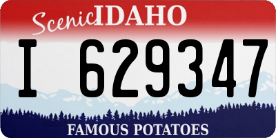 ID license plate I629347