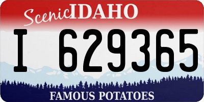 ID license plate I629365