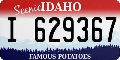 ID license plate I629367