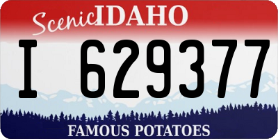 ID license plate I629377
