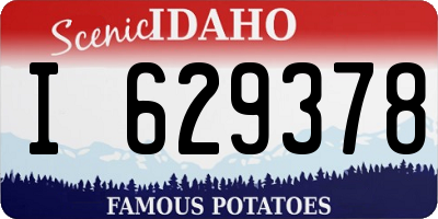 ID license plate I629378