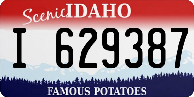 ID license plate I629387