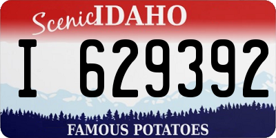 ID license plate I629392