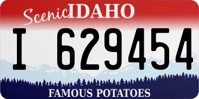 ID license plate I629454