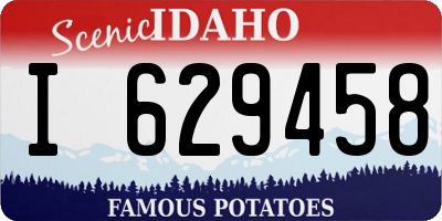 ID license plate I629458