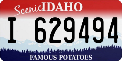 ID license plate I629494