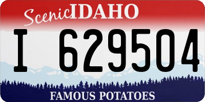 ID license plate I629504