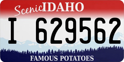 ID license plate I629562
