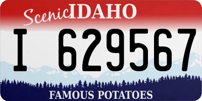 ID license plate I629567