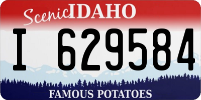 ID license plate I629584