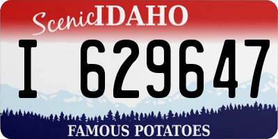 ID license plate I629647