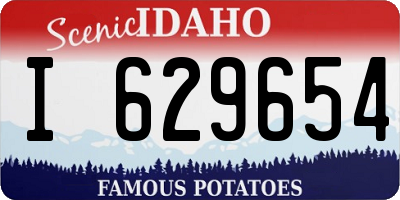ID license plate I629654