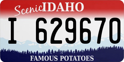 ID license plate I629670