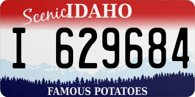 ID license plate I629684