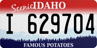 ID license plate I629704
