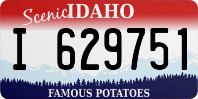 ID license plate I629751