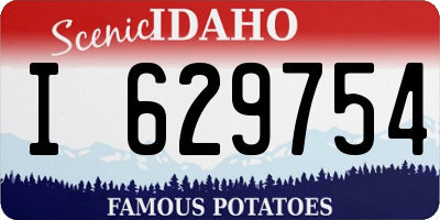 ID license plate I629754