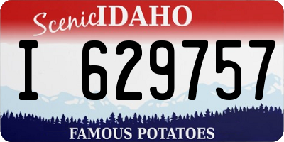 ID license plate I629757