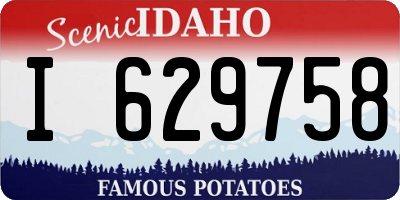 ID license plate I629758