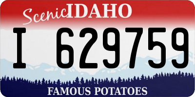 ID license plate I629759
