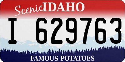 ID license plate I629763