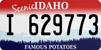 ID license plate I629773