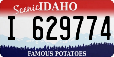 ID license plate I629774