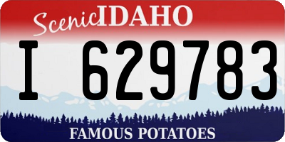 ID license plate I629783