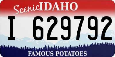 ID license plate I629792