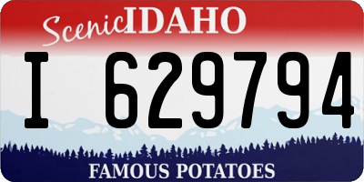 ID license plate I629794