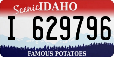 ID license plate I629796