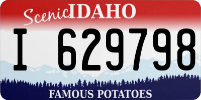 ID license plate I629798