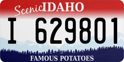 ID license plate I629801