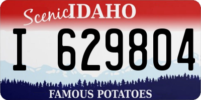 ID license plate I629804