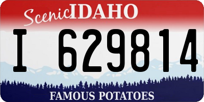 ID license plate I629814
